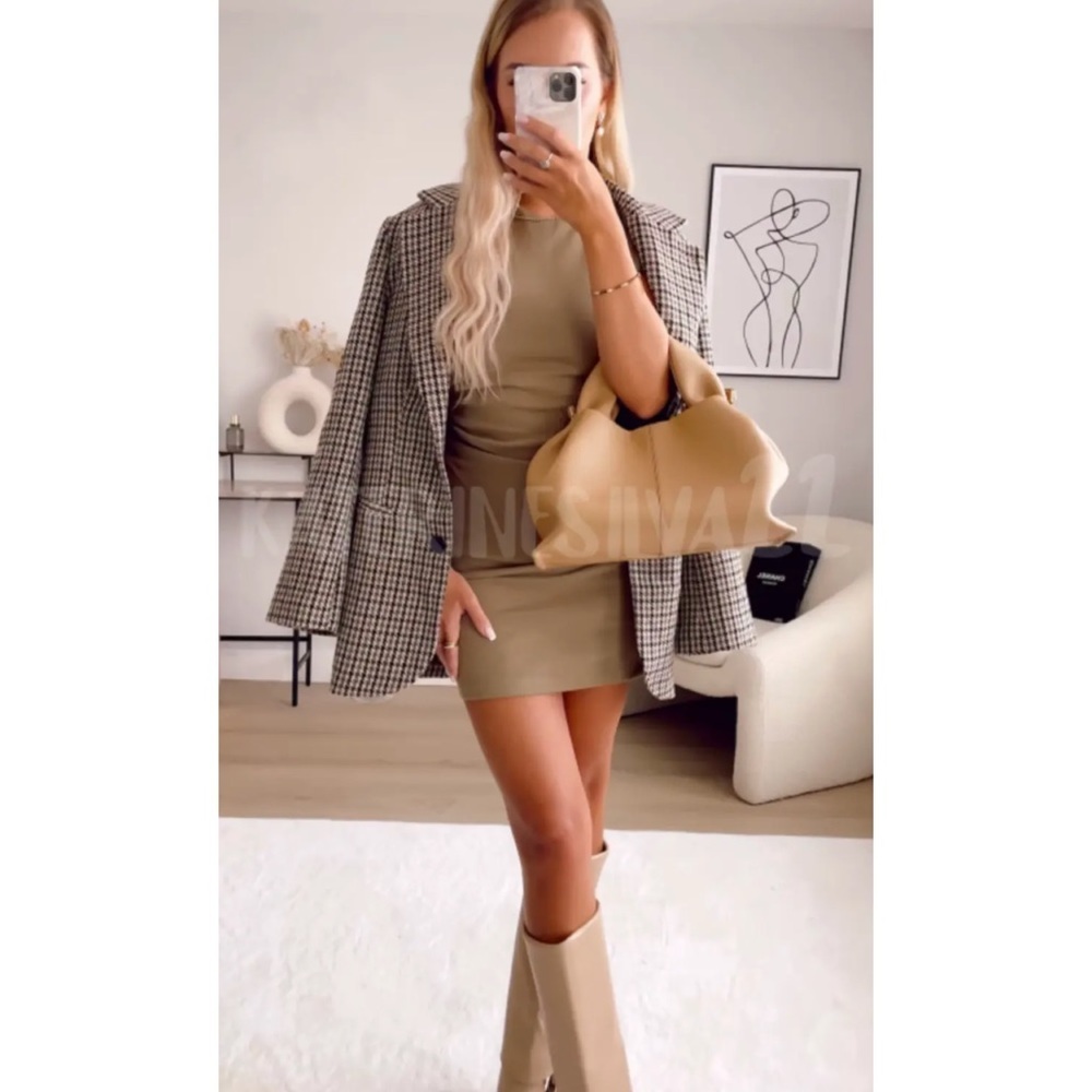 Zara fitted mini ruched dress